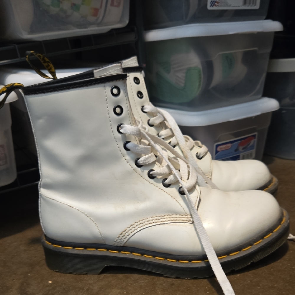 Dr. Martens White Combat Boots